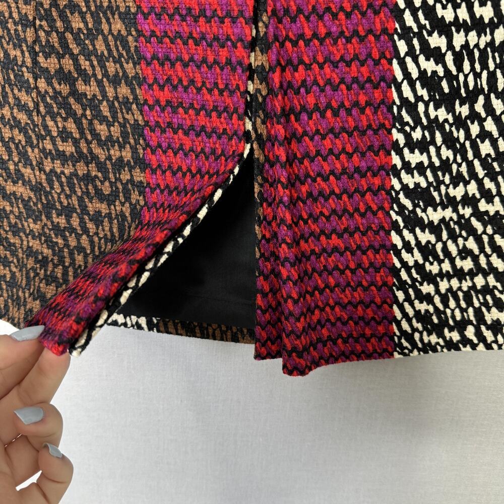Carlisle Skirt Womens 4 Brown Loom Pattern Tweed A-Line Abstract Office‎ Luxury - Picture 4 of 15